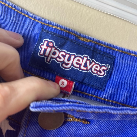 Tipsy Elves American Flag Denim Shorts Size Small Patriotic Americana Bootie - Picture 6 of 11